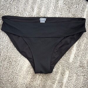 Aerie American Eagle Black Women's Textured Swim Bottoms